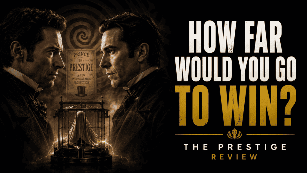 The Prestige movie visual showing obsession between rival magicians