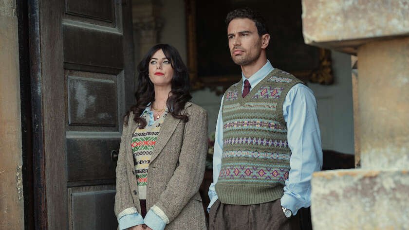 The Gentlemen inspired crime drama series with a powerful man standing outside a British estate