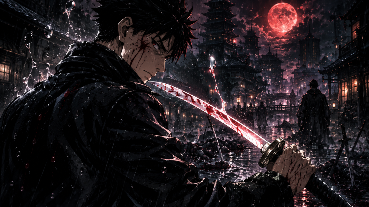 Kagurabachi manga-inspired sword and revenge visual