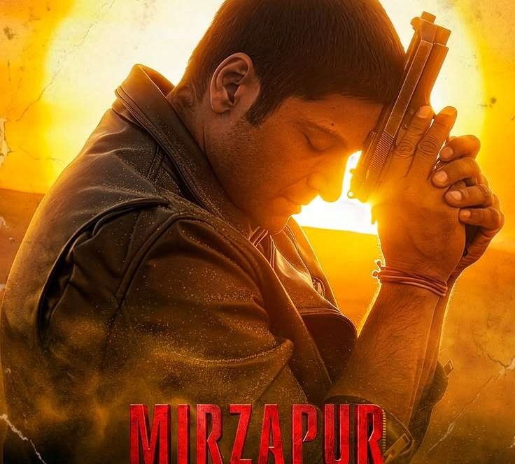 Mirzapur The Movie inspired crime drama scene with characters facing off in an Indian town
